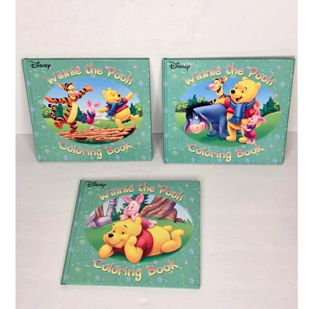 Disney Winnie the Pooh Coloring Book Lot of 3 Vintage 2004 Tigger Eeyore Piglet